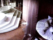 情趣酒店水滴摄像头TP胖哥带着逼毛很浓密性感的情人开房啪啪