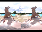 Young and Horny Rosaline Has Outdoor VR Sex By The Pool