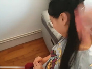 湖南性感留学大美女剧情演绎家中学习无聊自慰时被补习老师撞见后威胁她啪啪,扒掉短裤大鸡鸡还插不进去!